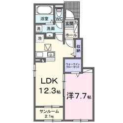 鶴原駅 徒歩9分 1階の物件間取画像